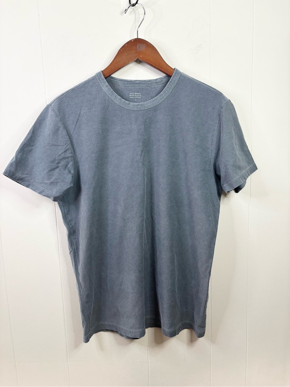 Buck Mason blue slub cotton crewneck t shirt size SM new